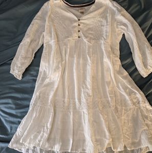 Long sleeve white dress spring